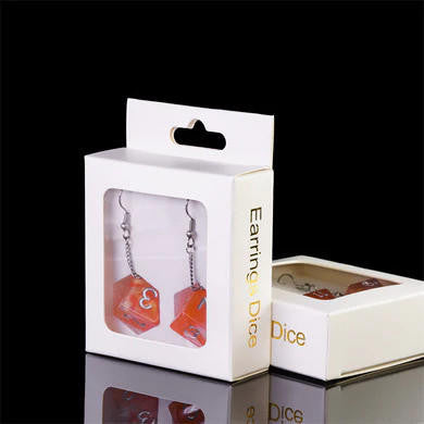 Foam Brain Games D6 Galaxy Earrings: Red & Orange 