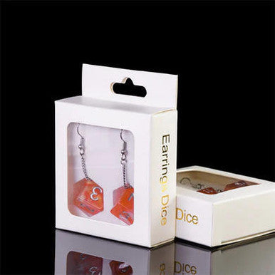 D6 Galaxy Earrings: Red & Orange