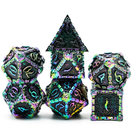 Foam Brain Games Dagger of Venom: Black Rainbow RPG Metal Dice Set 