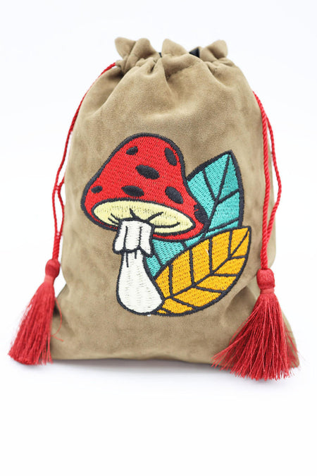 Foam Brain Games Dice Bag - Mushroom & Leaf 