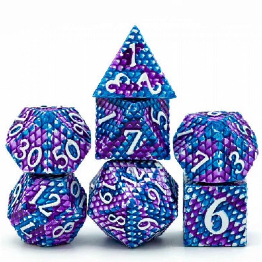 Foam Brain Games Dragon Scale: Ice - Metal RPG Dice Set 