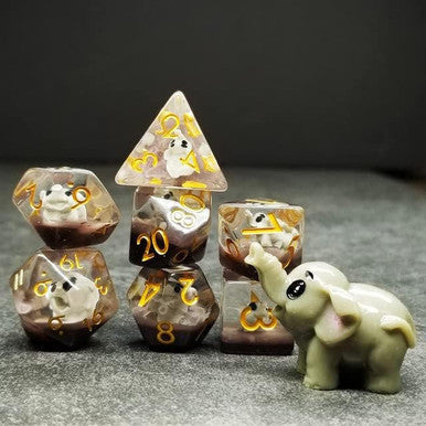 Foam Brain Dice - RPG Dice Set - Elephant