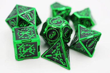 Foam Brain Dice - Metal RPG Dice Set- Crossed Sword - Sword of Darkness