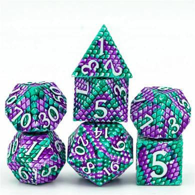 Foam Brain Games Foam Brain Dice - Metal RPG Set - Lagoon Dragon Scale 