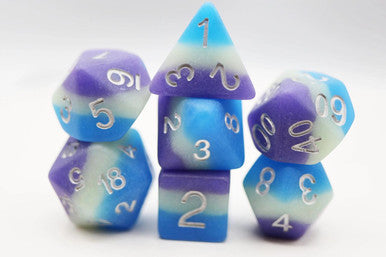 Foam Brain Dice - RPG Dice Set - Blueberry Snow Cone