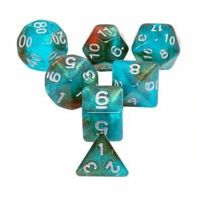 Foam Brain Games Glow in the Dark Blue Nebula RPG Dice Set