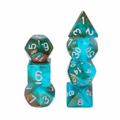 Foam Brain Games Glow in the Dark Blue Nebula RPG Dice Set