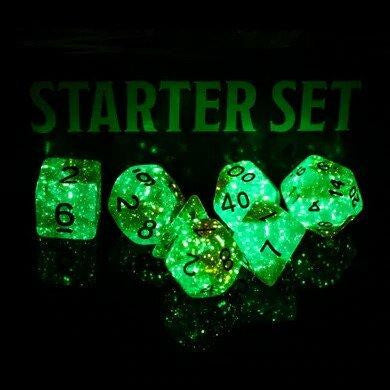 Foam Brain Games Glow in the Dark Blue Nebula RPG Dice Set
