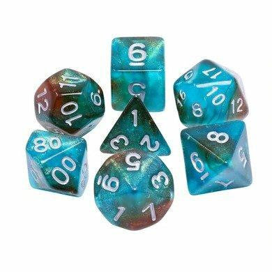 Foam Brain Games Glow in the Dark Blue Nebula RPG Dice Set