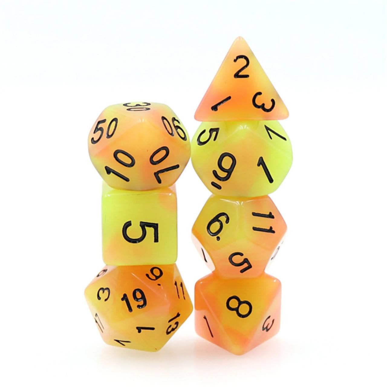 Foam Brain Games Glow in the Dark Fireball RPG Dice Set 