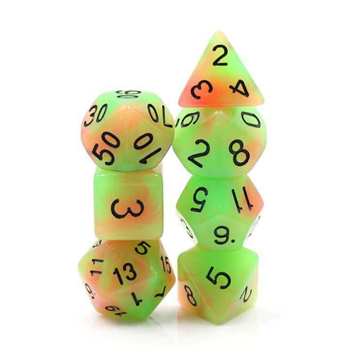Foam Brain Games Glow in the Dark Mango RPG Dice Set