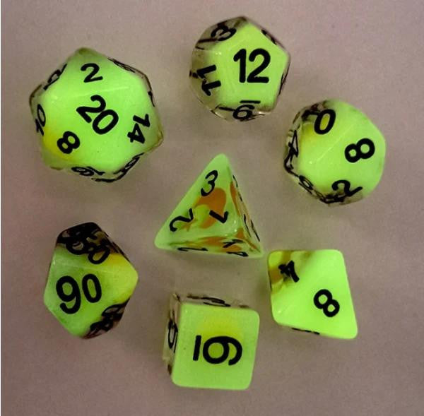 Foam Brain Games Glow in the Dark Moon and Star RPG Dice Set 