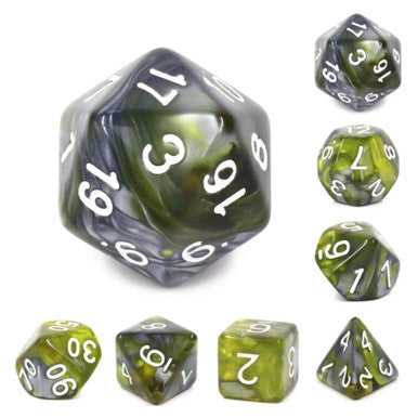 Green Flow RPG Dice Set