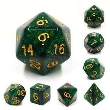 Green Galaxy RPG Dice Set