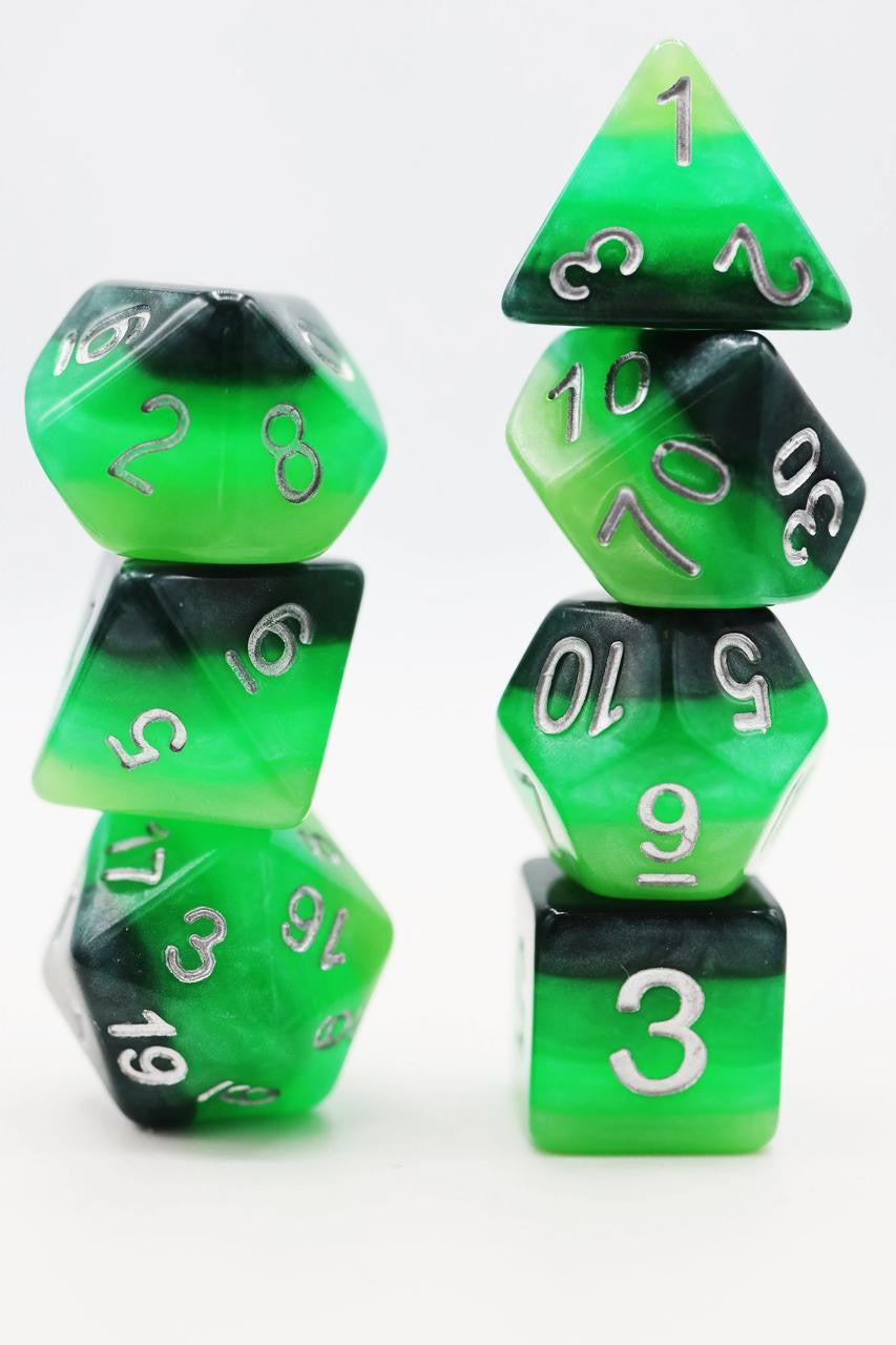Foam Brain Games Green Gradient RPG Dice Set 