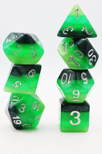 Green Gradient RPG Dice Set