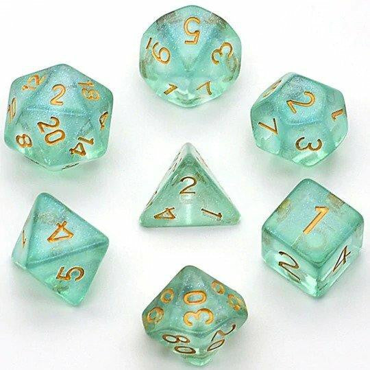 Foam Brain Games Green Shimmer RPG Dice Set