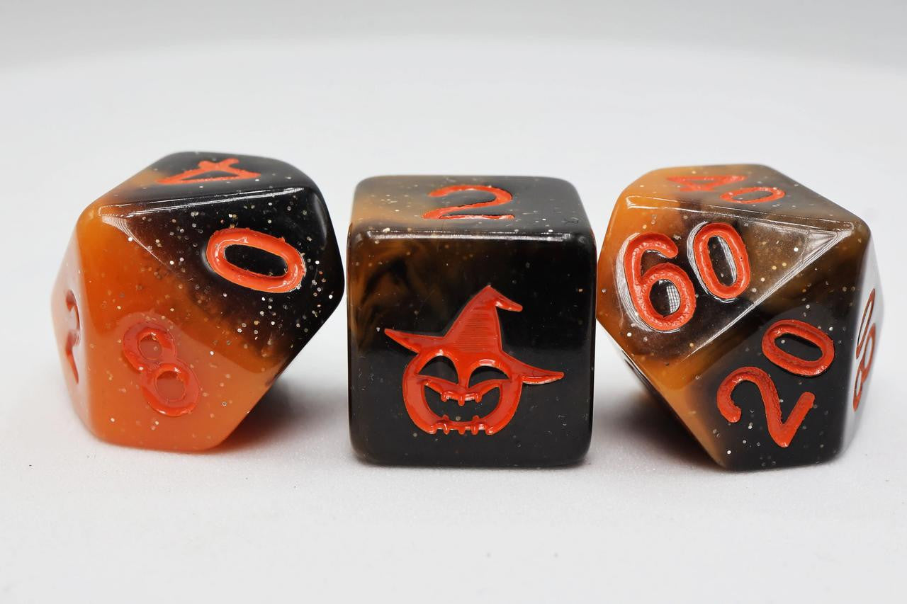 Foam Brain Games Halloween Pumpkin RPG Dice Set 