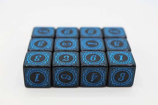 Foam Brain Games Magic Burst D6 Set - Blue - 12 piece D6s