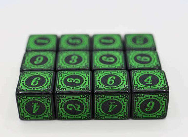 Magic Burst D6 Set - Green - 12 piece D6's