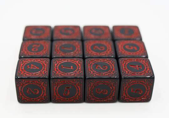 Foam Brain Games Magic Burst D6 Set - Red - 12 piece D6s