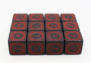 Magic Burst D6 Set - Red - 12 piece D6's