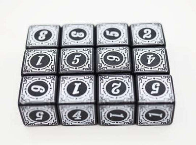 Magic Burst D6 Set - White - 12 piece D6's