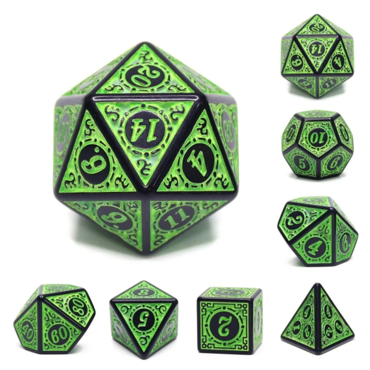 Foam Brain Games Magic Flame - Green RPG Dice Set 