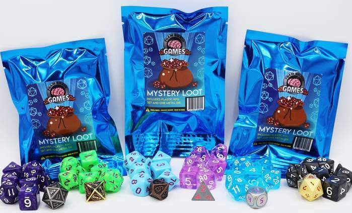Foam Brain Games Mystery Loot RPG Dice Set and Bonus Metal Die