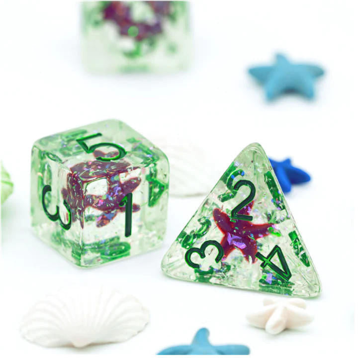 Foam Brain Games Ocean Sparkle Starfish RPG Dice Set 