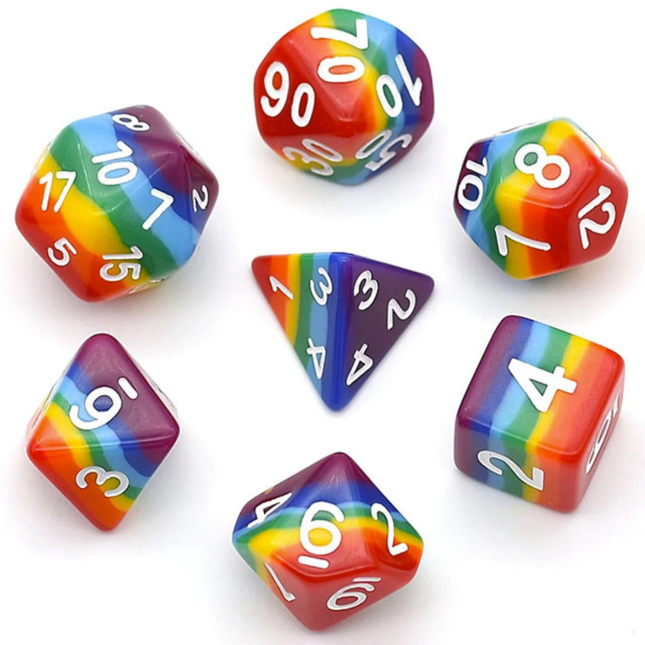 Foam Brain Games Opaque Rainbow Layer RPG Dice Set 