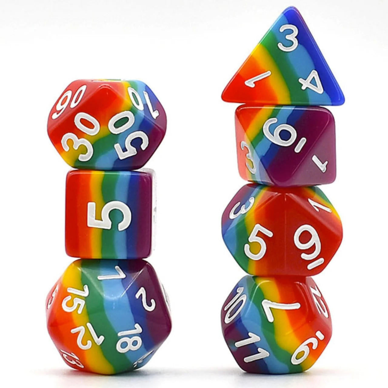 Foam Brain Games Opaque Rainbow Layer RPG Dice Set 