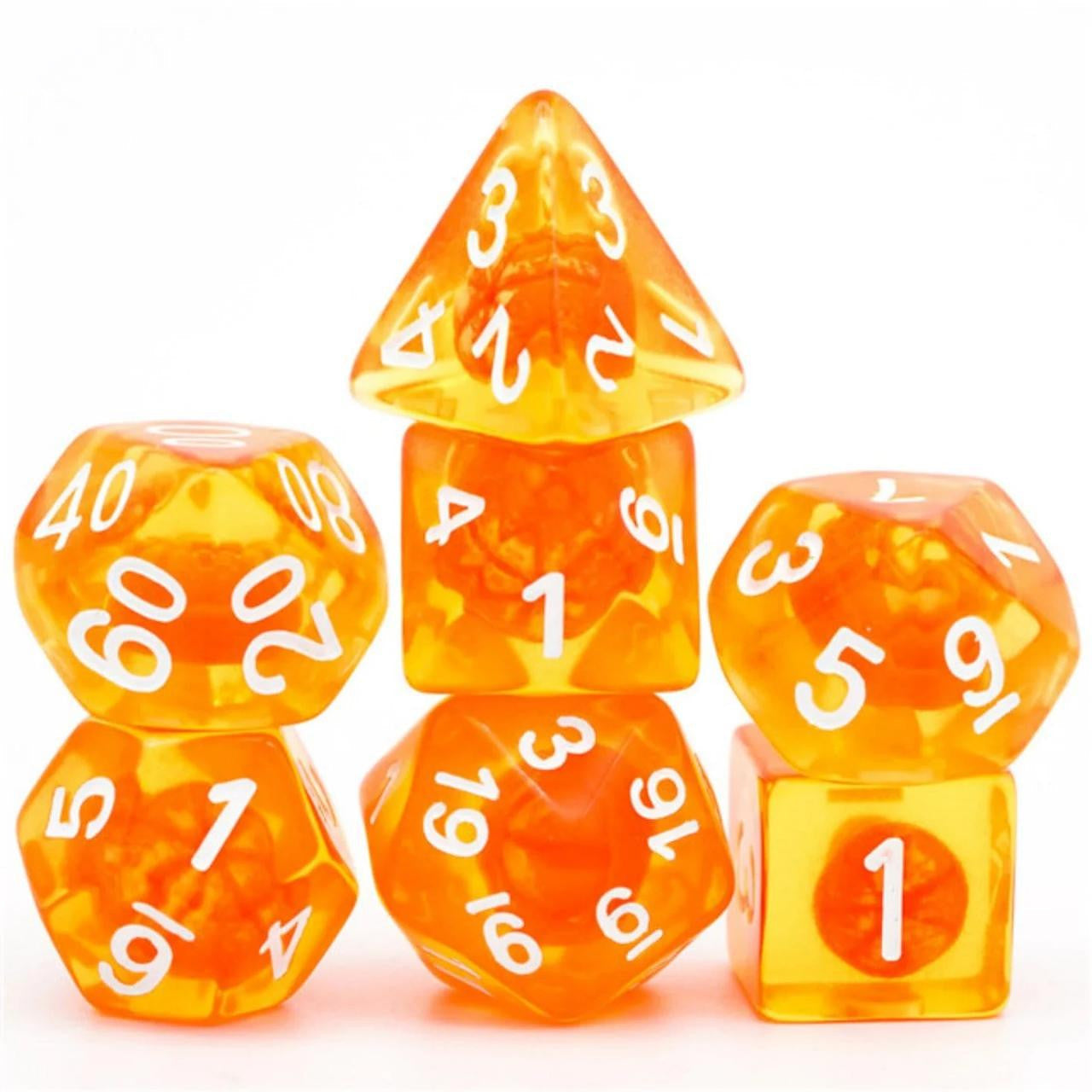 Foam Brain Games Orange Tangerine RPG Dice Set 