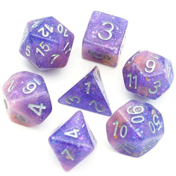Foam Brain Games Pink and Purple Seabed Treasure RPG Dice Set