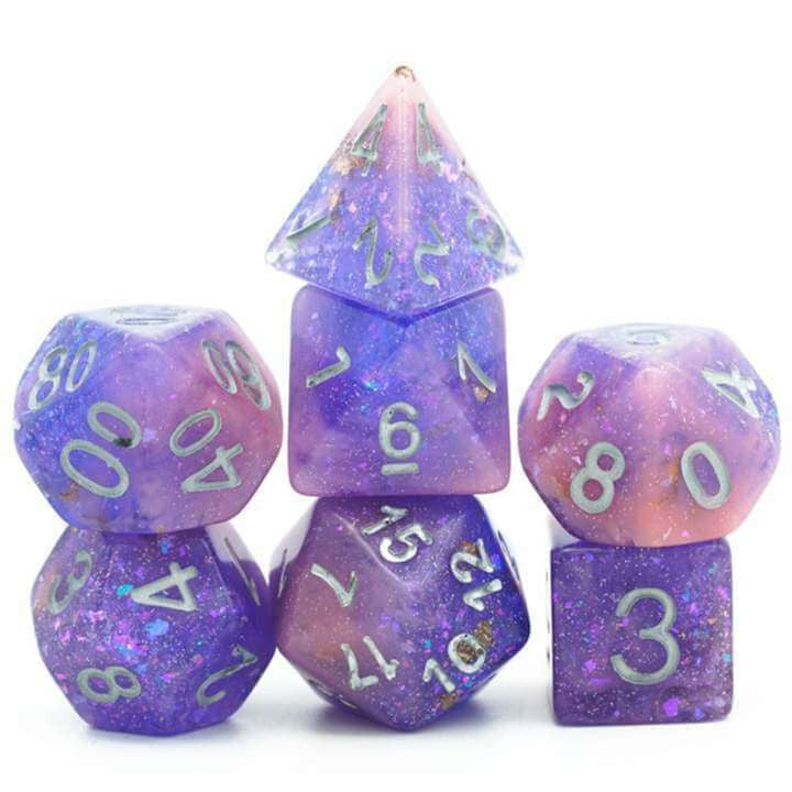 Foam Brain Games Pink and Purple Seabed Treasure RPG Dice Set