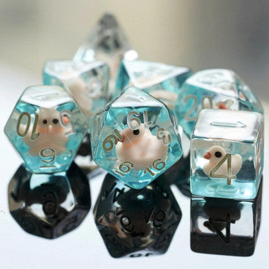 Foam Brain Dice - RPG Dice Set - Pink Duck
