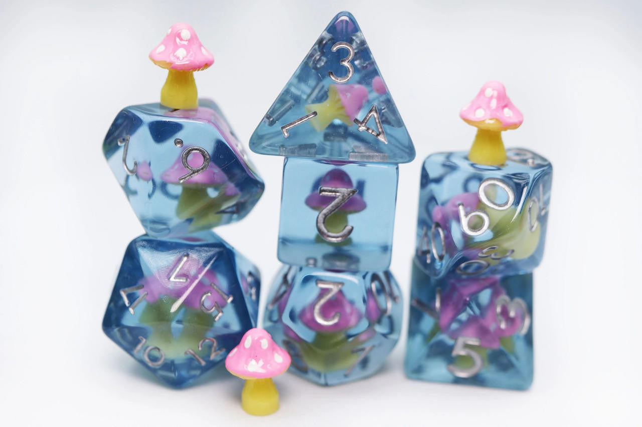 Foam Brain Games Pink Mushroom RPG Dice Set 