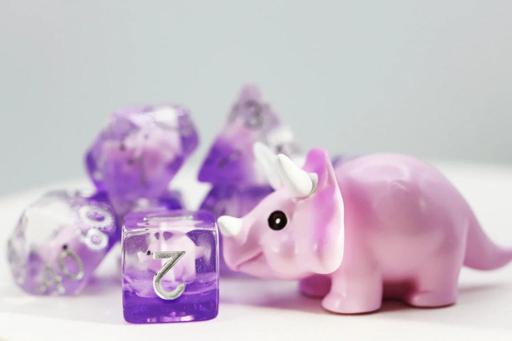 Foam Brain Games Pink Triceratops RPG Dice Set 