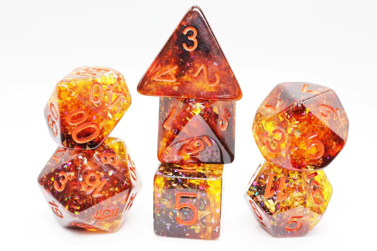 Foam Brain Games Pumpkin Light RPG Dice Set 