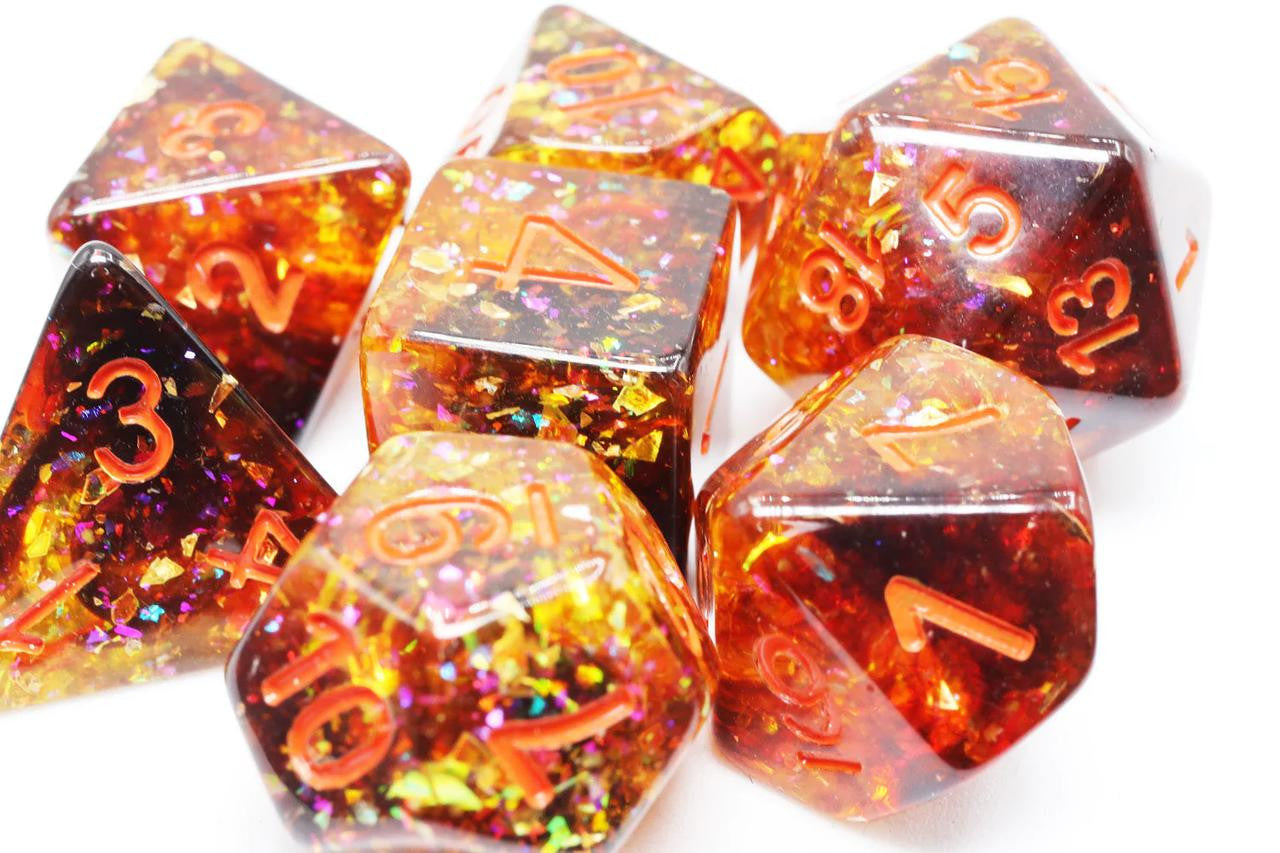 Foam Brain Games Pumpkin Light RPG Dice Set 