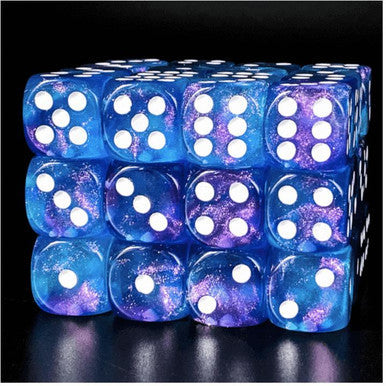 Purple & Blue Glitter - 12 Piece Pip D6's