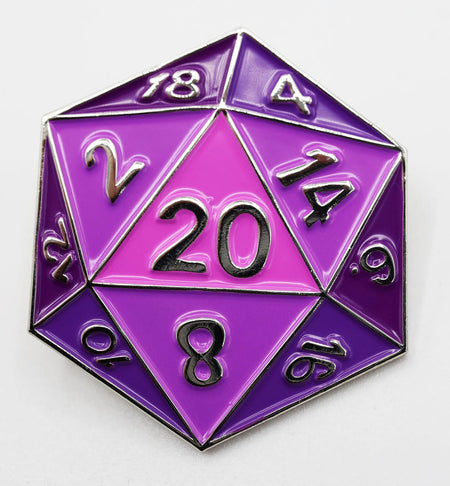 Foam Brain Games Purple D20 Enamel Pin 
