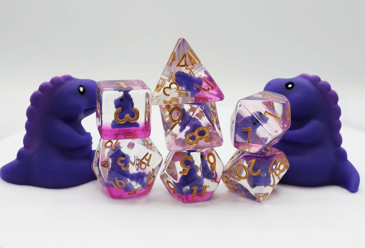Foam Brain Games Purple T-Rex RPG Dice Set 