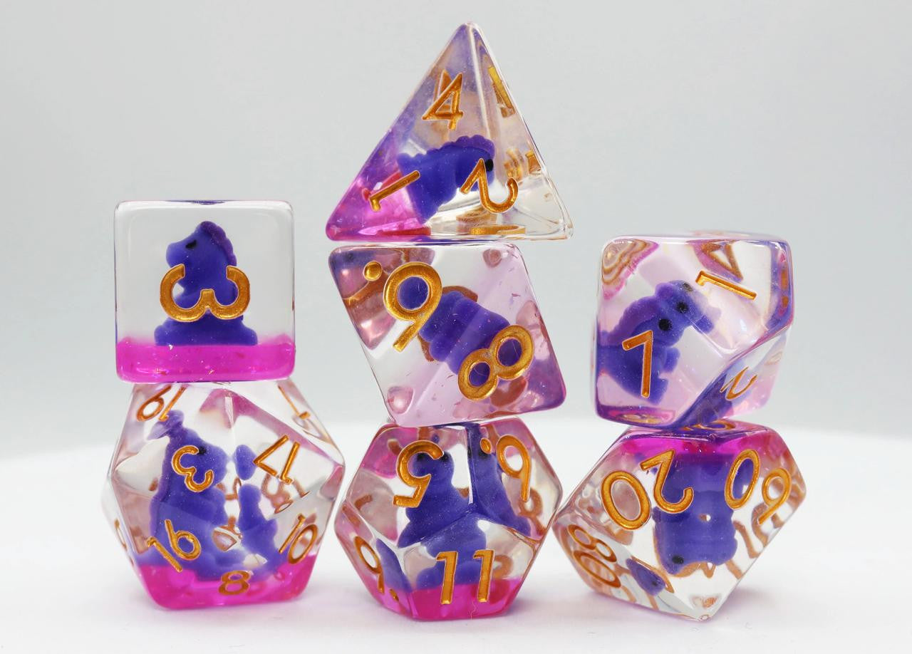 Foam Brain Games Purple T-Rex RPG Dice Set 