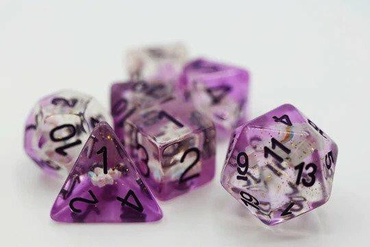 Foam Brain Games Purple Unicorn RPG Dice Set