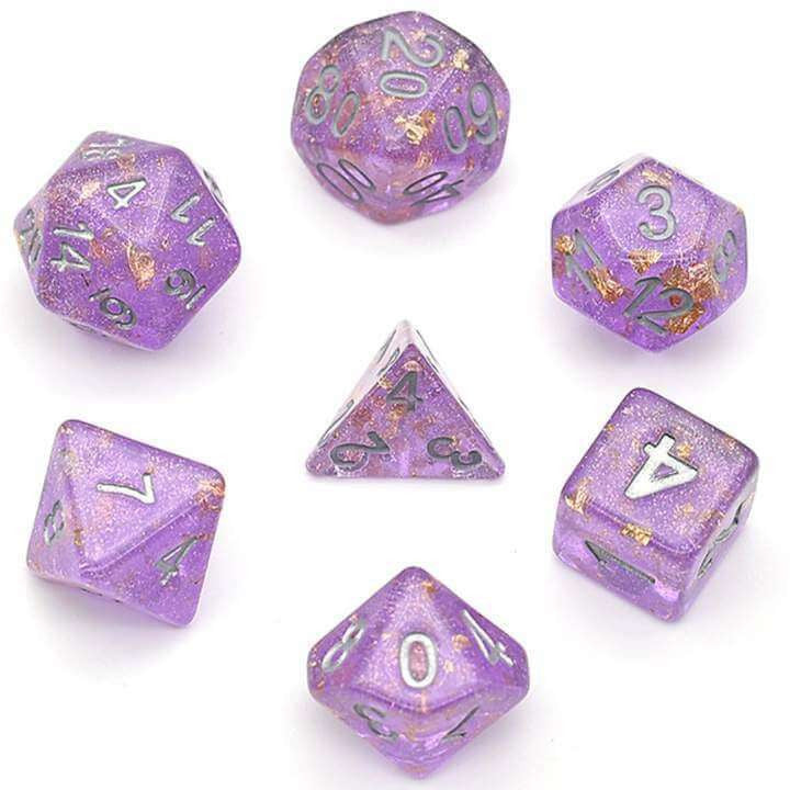 Foam Brain Games Purple with Gold Foil RPG Dice Set