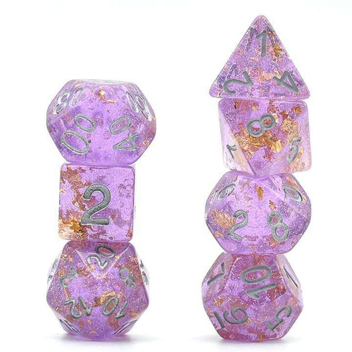 Foam Brain Games Purple with Gold Foil RPG Dice Set