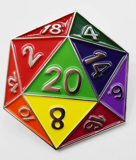 Foam Brain Games Rainbow D20 Pin