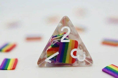 Foam Brain Dice - RPG Dice Set - Rainbow Flag