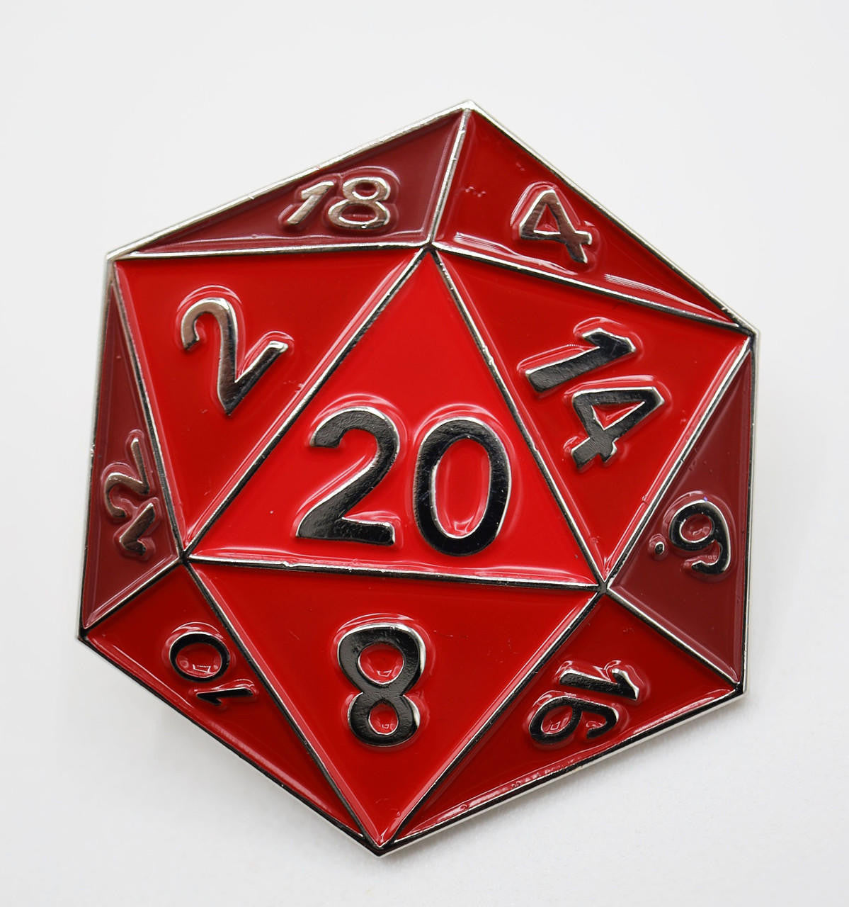 Foam Brain Games Red D20 Enamel Pin 